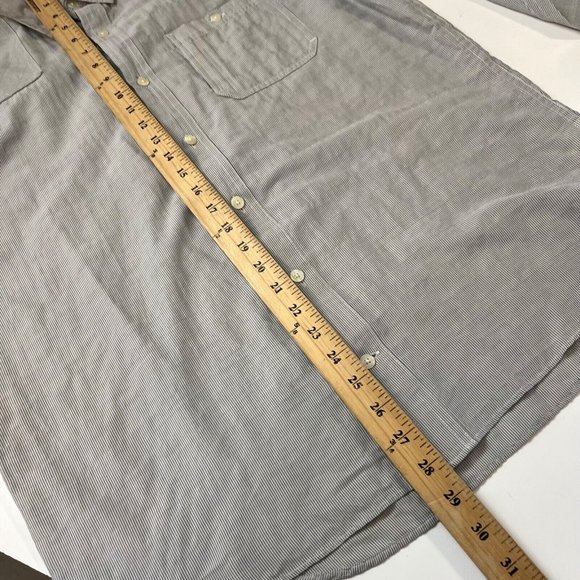 Toad & Co Gray Micro Striped Casual Lightweight Long Sleeve Button Shirt Medium - Picture 8 of 9